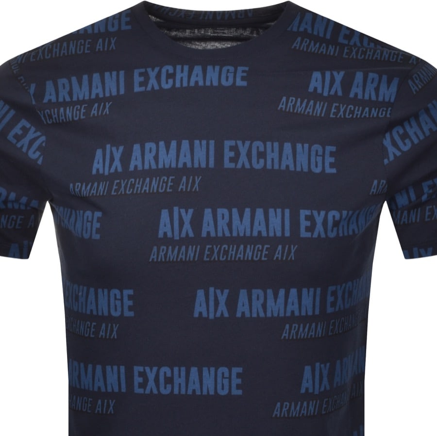 Alternative Image for ProductArmani Exchange Crew Neck Bold Logo T Shirt Navy2